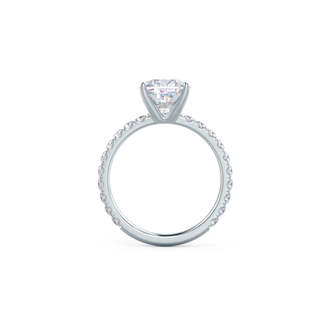 1.75CT Cushion Cut Moissanite Cathedral Pave Diamond Engagement Ring
