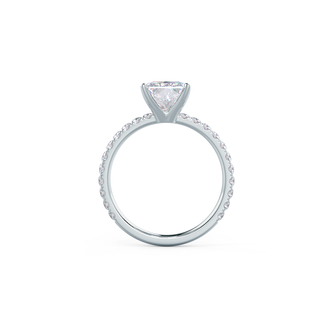 2.0CT Radiant Moissanite Solitaire Pave Setting Engagement Ring