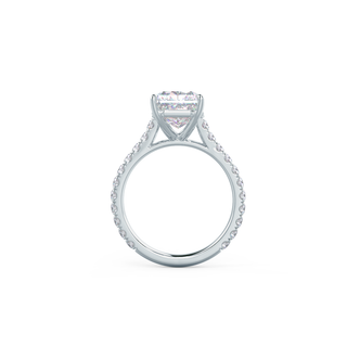 2.0CT Radiant Moissanite Solitaire Pave Setting Engagement Ring