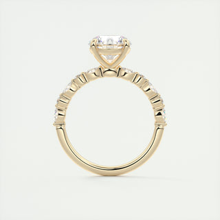 2CT Round Cut Diamond Moissanite Halo Prong Engagement Ring