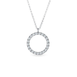 0.30 TCW Round Moissanite Diamond Circle Pendent Necklace