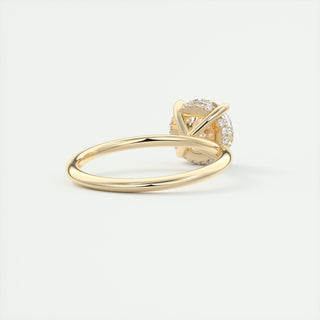 2CT Round Brilliant Cut Diamond Moissanite Hidden Halo Engagement Ring