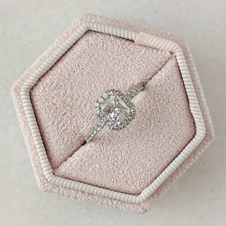 1.02CT Radiant Cut Moissanite Halo & Pave Diamond Engagement Ring