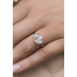 3.50 CT Oval Cut Moissanite Solitaire Setting Engagement Ring