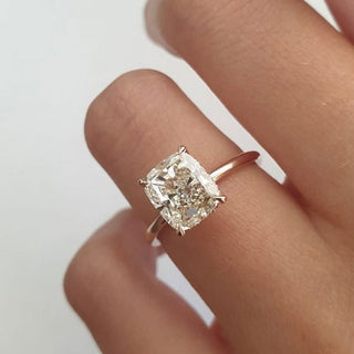 2.92ct Cushion Cut Moissanite Solitaire Engagement Ring
