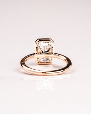2.50CT Emerald Cut Diamond Moissanite Bezel Engagement Ring