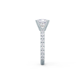 1.50CT Princess Cut Moissanite Classic Pave Diamond Engagement Ring
