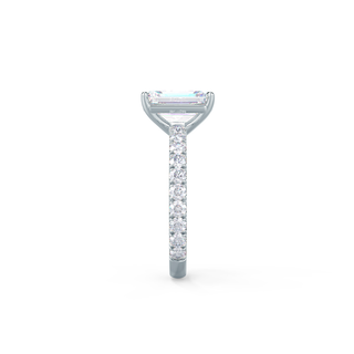 1.50CT Emerald Cut Moissanite Petite Pave Diamond Engagement Ring