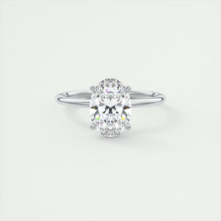2CT Oval Cut Moissanite Solitaire Engagement Ring
