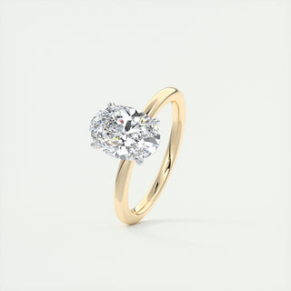 2CT Oval Cut Moissanite Solitaire Two Tone Engagement Ring