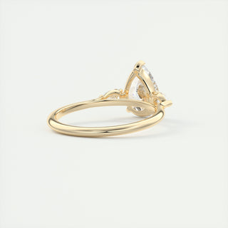 2CT 3 Stone Pear Cut Diamond Moissanite Engagement Ring
