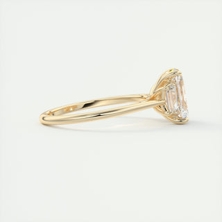2.0CT Emerald Cut Moissanite 3 Stone Engagement Ring