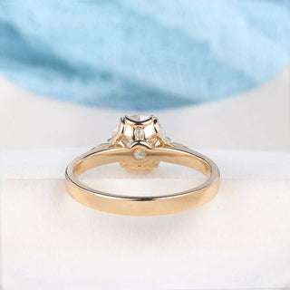 1.50CT Round Cut Yellow Gold Moissanite Engagement Ring