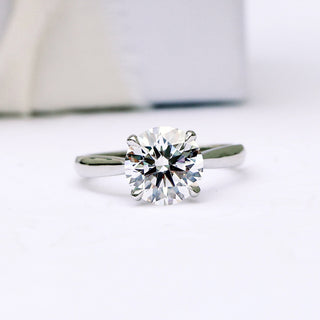 2.0ct Round Cut Moissanite Solitaire Engagement Ring