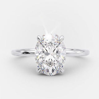 2.0ct Oval Cut Moissanite Solitaire Engagement Ring