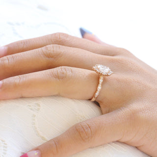 1.50CT Oval Cut Tiara Diamond Moissanite Halo Engagement Ring