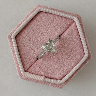 1.09CT Heart Cut Moissanite Pave Diamond Engagement Ring