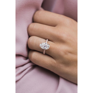 3.20CT Oval Cut Moissanite Solitaire Pave Setting Engagement Ring