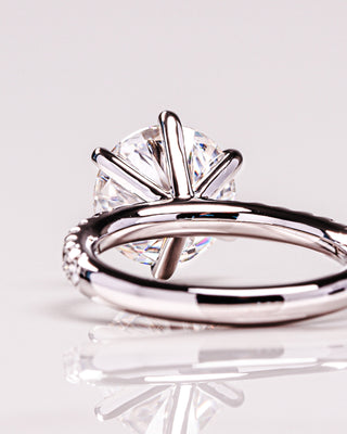 2.50CT Round Cut Diamond Moissanite Halo 6 Prong Engagement Ring