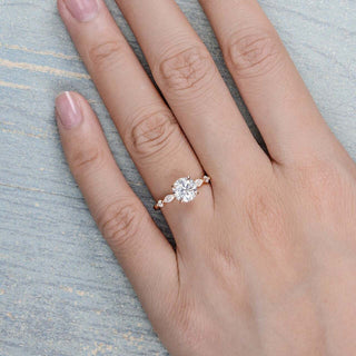 1.50CT Round Cut Moissanite Pave Setting Engagement Ring