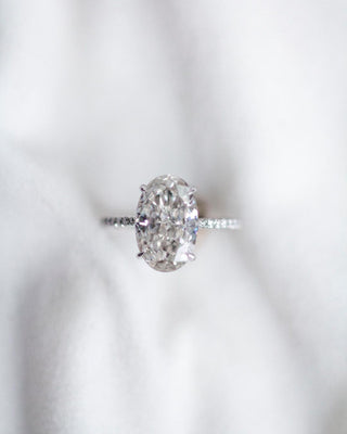 6.48 CT Crushed Ice Oval Solitaire Moissanite Engagement Ring