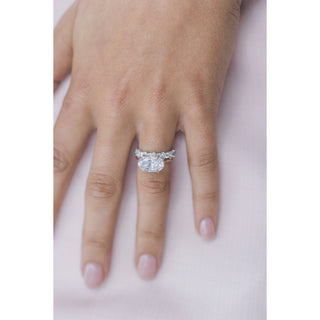 4.0CT Oval East-West Moissanite Solitaire Engagement Ring