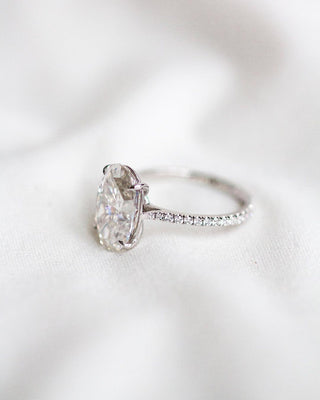 6.48 CT Crushed Ice Oval Solitaire Moissanite Engagement Ring