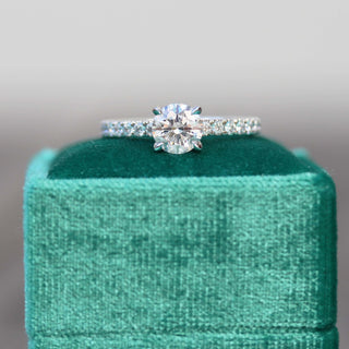 2.25CT Round Brilliant Cut Moissanite Pave Diamond Engagement Ring