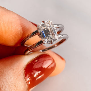 2.50 CT Emerald Cut Diamond Moissanite Solitaire Engagement Ring