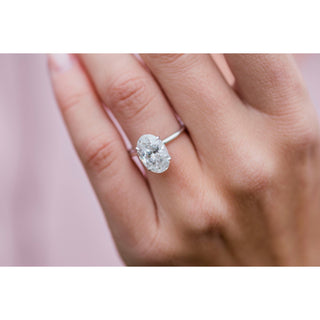 4.0 CT Oval Cut Moissanite Engagement Ring With Solitaire Setting