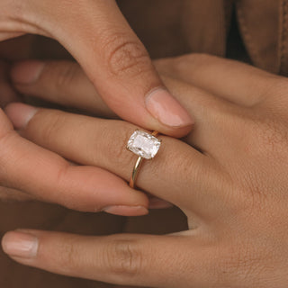 2.50ct Elongated Cushion Moissanite Engagement Ring