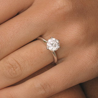 2.0ct Round Moissanite Solitaire Engagement Ring
