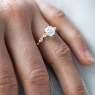 1.35CT Round Cut Moissanite Diamond Engagement Ring in 14K Rose Gold