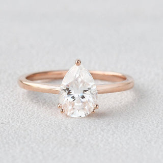 1.93 CT Pear Solitaire Moissanite Engagement Ring