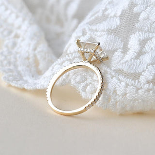 2.0CT Princess Cut Moissanite Solitaire Bridal Ring Set