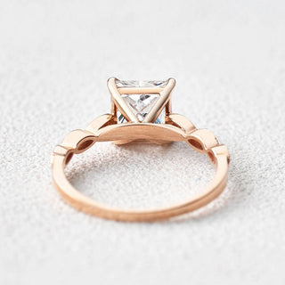 1.75 CT Princess Pave Moissanite Engagement Ring