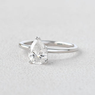 1.25 CT Pear Solitaire Moissanite Engagement Ring