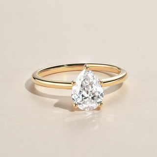 1.25 CT Pear Solitaire Moissanite Engagement Ring