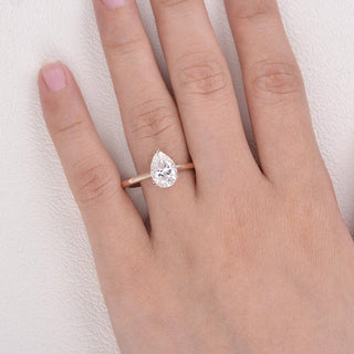 1.93 CT Pear Solitaire Moissanite Engagement Ring