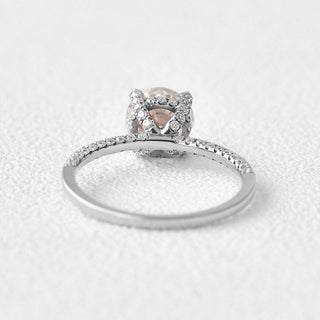 3.2 CT Round Solitaire Pave Moissanite Engagement Ring