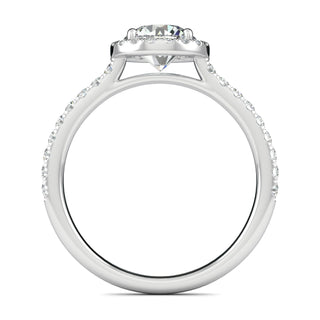 1.0 CT Round Cut Halo Moissanite Engagement Ring