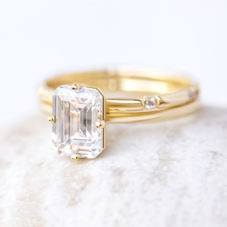 2.30CT Emerald Cut Moissanite Solitaire Engagement Ring