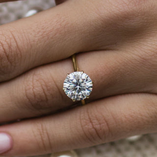 3.0CT Round Cut Moissanite Solitaire Engagement Ring