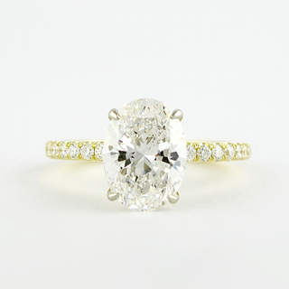 1.33CT Oval Cut Moissanite Engagement Ring in 14K Yellow Gold