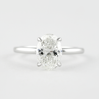 0.84CT Oval Cut 4 Prongs Moissanite Solitaire Engagement Ring
