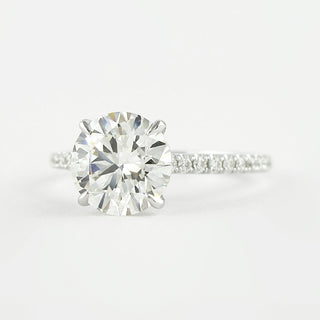 1.0CT Round Cut Pave Setting Moissanite Engagement Ring