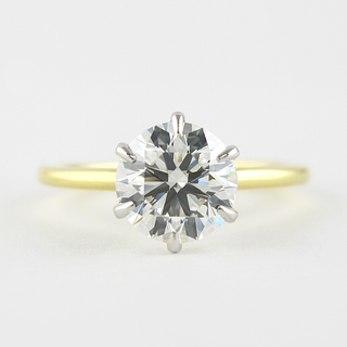 1.0CT Round Cut Solitaire Style Moissanite Engagement Ring