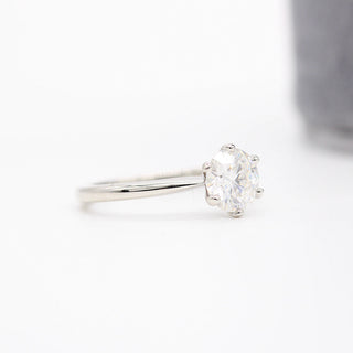 1.0 CT Round Cut Solitaire Moissanite Engagement Ring