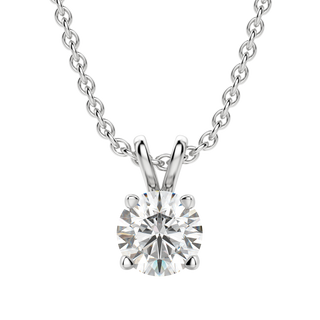 0.25-1.0ct Round Cut Moissanite Solitaire Necklace