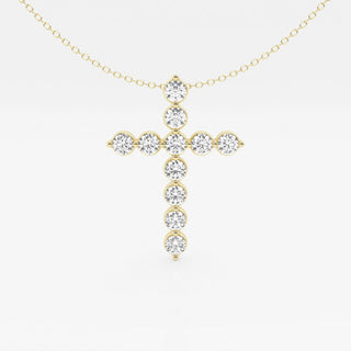 2.0 TCW Round Moissanite Diamond Cross Necklace